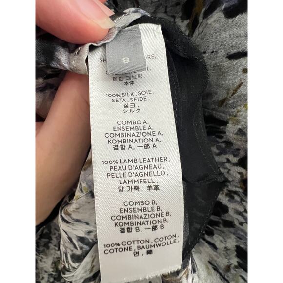 Reed Krakoff ABSTRACT TWEED PRINT LEATHER COLLAR ORGANZA SHIRT, 8 aso Nashville - Picture 7 of 8